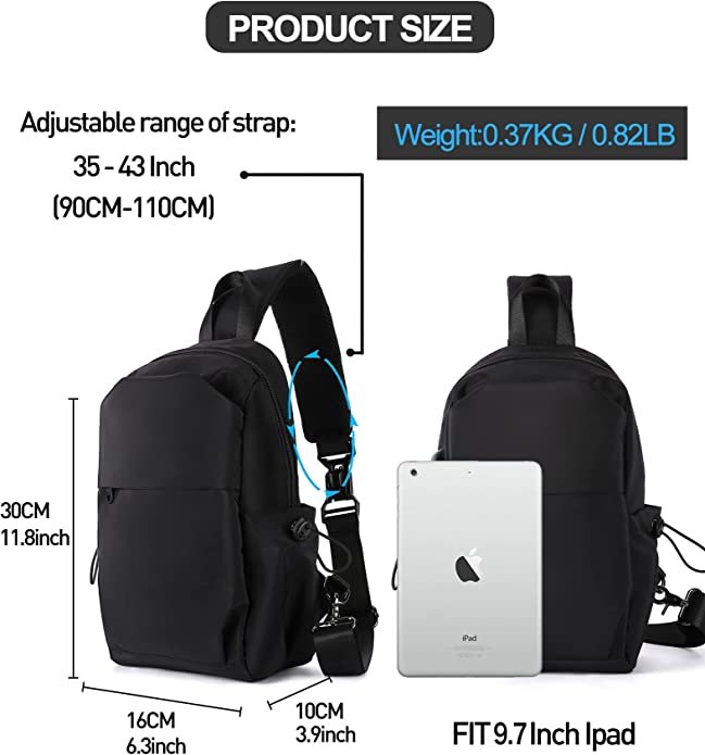 Sling Bag Crossbody Backpack Shoulder Bag for Men Women