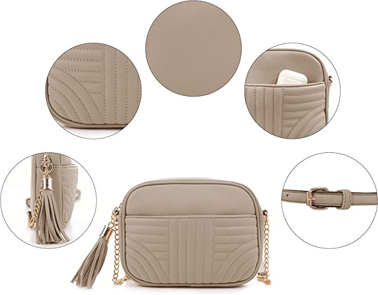 Quilted Crossbody Bags for Women - Stylish Camera Bag with Tassel