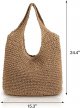 Hand-woven Soft Large Straw Shoulder Bag