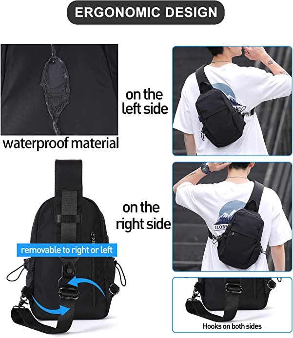 Sling Bag Crossbody Backpack Shoulder Bag for Men Women