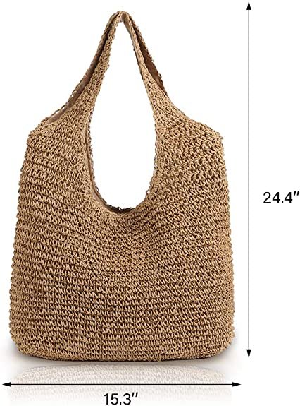 Hand-woven Soft Large Straw Shoulder Bag